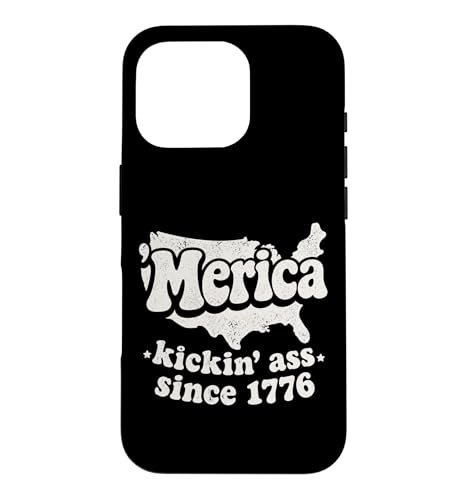 Funny USA Merica Kickin Ass Since 1776 7��4�� �n�}�A�[�g �X�}�z�P�[�X iPhone 16 Pro �p