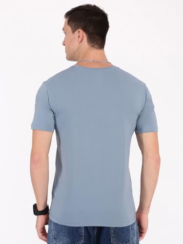 Image of Macroman M-Series Smartz Basics Half Sleeve Round Neck Stretch T-Shirt for Men, Cotton Blend (Pack of 1)