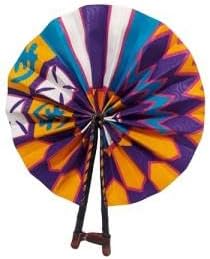 The African TV African Fabric Handmade Folding Fan