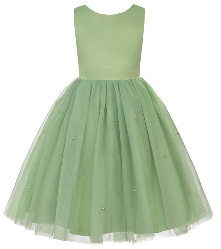 Image of JerrisApparel Flower Girls Dress Wedding Satin Dresses Princess Birthday Party Prom Ball Gown