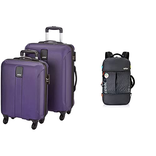 Image of Safari Thorium Sharp Anti-Scratch Combo Set of 2 Small, Medium Polycarbonate Check-in 4 Wheel Hard Suitcase