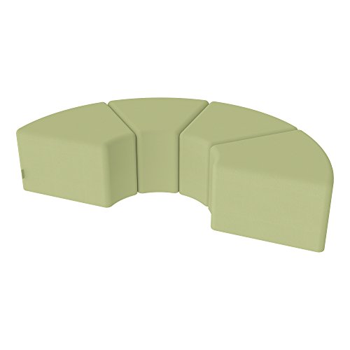 Image of Sprogs 18 inch H Structured Wedge Stool -Flexible Modular Collaborative Soft Seating for Office, Home, Lounge and School Classrooms with Durable Frame -Fern Green