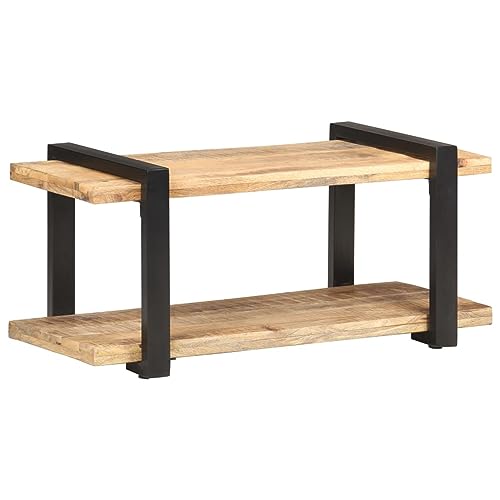Gecheer Mueble para la TV,Mesa TV,Mueble Television,Mesa Television,Mueble bajo para televisor,Muebles Salon,Muebles De Salon TV Maciza de Mango Rugosa 90x40x40 cm,Moderno para Salón Sala de Estar