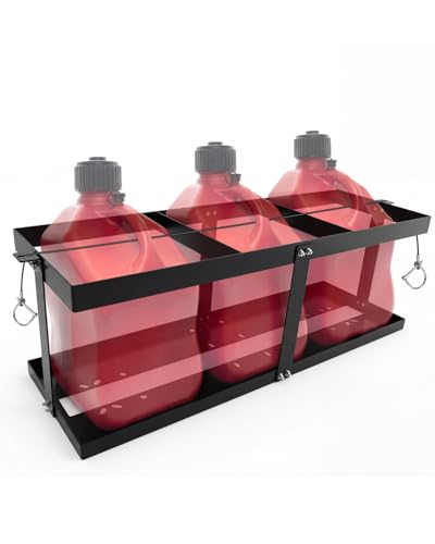 Gas Can 5 Gallon Fuel Container Holder Fits Three 5 Gallon Gas Can Compatible With VP Racing Fuel Jug 5.5 Gallon VP Racing Fuel Jug Gas Can Holder For Trailer(Holder Only)