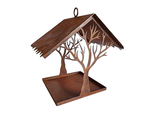 Edelrost Garten Deko Windlicht Vogelhaus Gartendekoration Dekorieren rostige Dekoration Landhaus Vogelfutterhaus Futterstation (Rostbraun Baum) Edelrost Garten Deko Windlicht Vogelhaus Gartendekoration Dekorieren rostige Dekoration Landhaus Vogelfutterhaus Futterstation (Rostbraun Baum)
