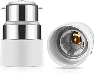 Fulighture Bayonet to Screw Bulb Adaptor [2 Pcs] B22 to E14 Converter for LED Bulbs, Halogen Bulbs, Incandescent Bulbs, CFL Bulbs