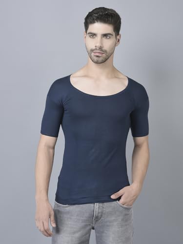 Image of Dollar Lehar Men Combed Cotton Round Neck with Sleeve Vest -Colour May Vary
