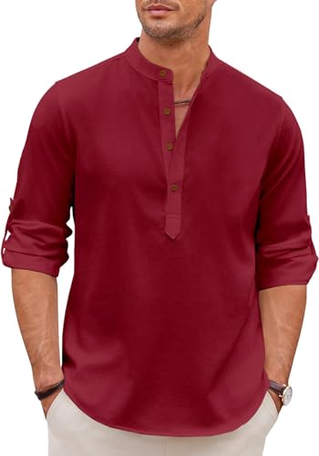 Image of Zombom Men's Kurta || Chinese Collar Long Sleeves || Straight Hip Length Kurtas || Short Kurta for Men || for Festival || Function || Occasion Wear Fancy Kurta for || Best Gifts for Men