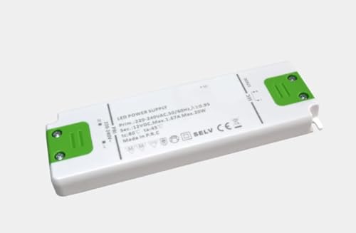 LED Netzteil Pro SLIM (MECP-C2) 12V DC, 1.67A, 20W Trafo mit MM Möbeleinbau, CE, Kurzschlussfest