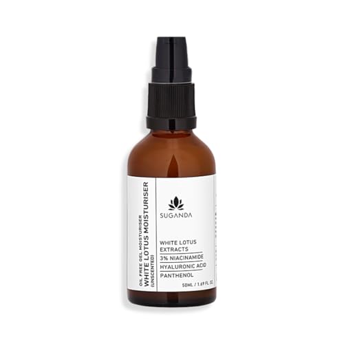 SUGANDA White Lotus Unscented Moisturizer for Face | For Oily skin | Hydrates & Soothes irritated skin | Lightweight | Moisturiser for women and men | 50ml | Cruelty-free