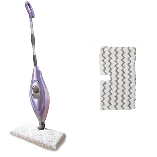 Image of Shark S3501 Steam Pocket Mop Hard Floor Cleaner + Advanced Microfiber Washable & Reusable Cleaning Pads, Compatible with S3501 & S3601, With Rectangle Head and 2 Washable Pads