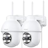 GALAYOU 2K Überwachungskamera Aussen, 360° PTZ WLAN IP Kamera Überwachung Aussen, WiFi Outdoor Camera mit Farbnachtsicht, 2-Wege-Audio, IP65 wetterfest für Garten/Haus/Wohnung, Y4W-2P