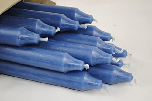 Stabkerzen,durchgefärbt,rustik,20x2,1 cm,2 x 12 er Pack,24 Stück (staubblau) Cover