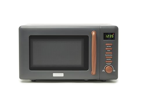 Dorchester Grey Microwave Oven – 800w, 5 Power Levels, Express, Auto Cook, Defrost Functions -...