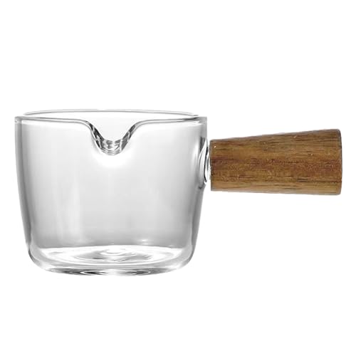 Vaso medidor mini 50 ml con asa de madera miniatura 1