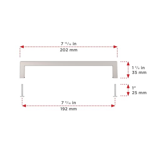 Image of Richelieu Lambton 7 9 /16-inch (192 mm) Polished Nickel Cabinet Pull