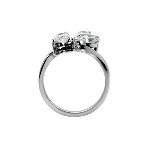 Deja Beauty Women's Beautiful High Polished Stainless Steel Silver Cubic Zirconia Ring (8) #TOP3