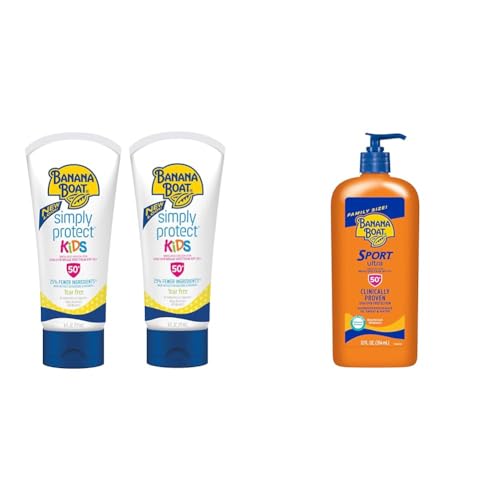 Image of Banana Boat Kids Mineral Sunscreen SPF 50 Twin Pack and Sport Ultra Sunscreen SPF 50 Lotion