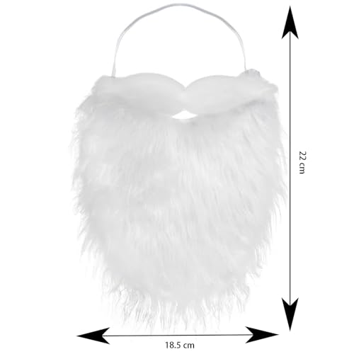 Santa Bart Kostüm Zwergenbart Rauschebart Weihnachten Holzfäller Bart Zubehör für Erwachsene Weihnachtsmann Weihnachten Christmas Halloween Mottoparty Cosplay Karneval Party (Weiß)