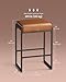 VASAGLE EKHO Collection - Bar Stools Set of 2, Counter Height Bar Stools, Synthetic Leather with Stitching, Mid-Century Modern Counter Stools, 26-Inch Tall, Kichen Home Bar Dining Room, Caramel Brown