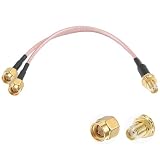 POBADY SMA Splitter Cable SMA Female to SMA Dual Male Connector Coaxial Cable 3 Way Splitter V-Type RG316 6'/15CM for 2G 3G 4G LTE Antenna Router Gateway Modem MiFi Mobile Hotspot
