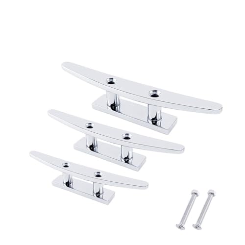 KJUUQBZL Cornamusa Plana Baja de Acero Inoxidable 316 for Cuerda Cubierta, Cornamusa for Amarre Muelle, Accesorios Marinos, for Barcos, for Yates, Perno Bloqueo 22(125mm)