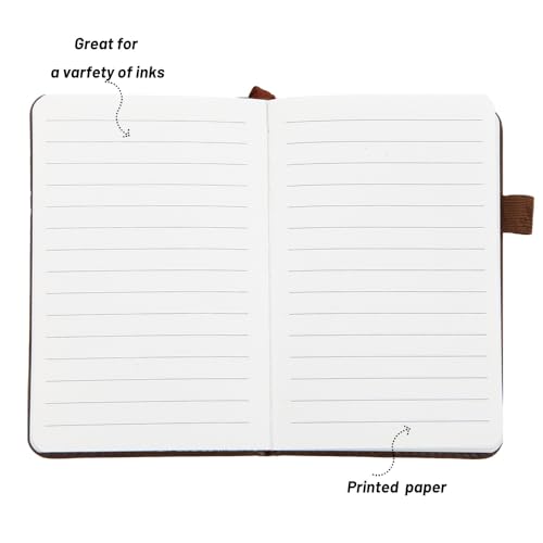 Image of Small Pocket Notebook, Leather Journal Mini (Purple)