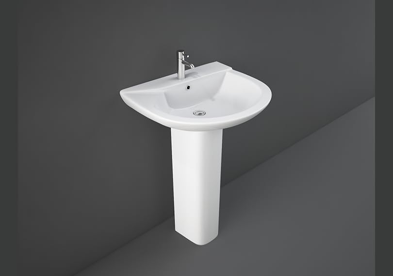RAK Ceramics Rak-Liwa Round Wash Basin 55CM (Wash Basin Only-Pedestal Not Included) (Alpine White)