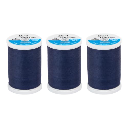Coats & Clark Dual Duty XP Sewing Thread, 250 Yards, 3-Pack, Freedom Blue