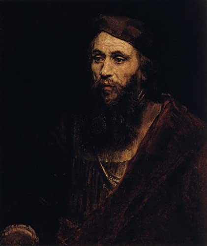 Impression d'art mural de Rembrandt tableau portrait d'homme finition vintage