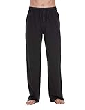 CYZ Cotton Knit Pajama Lounge Sleep Pants-Black-XL