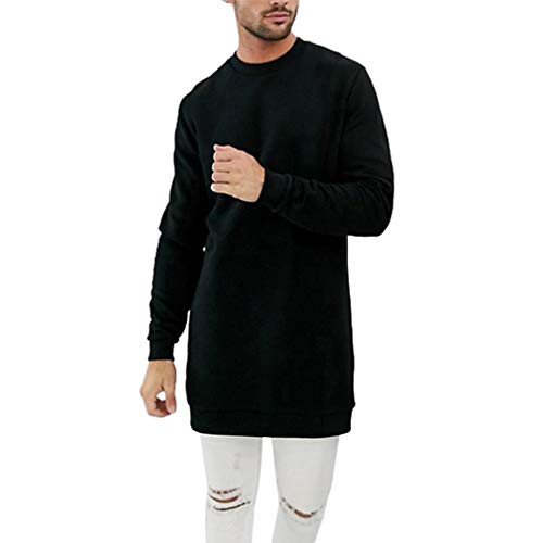 Valley Railway Mens Black Long T-Shirt Hipster Hip-hop Street T-Shirt US Sizes (X-Large)