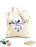 Design unique : Ce sac cabas en toile de coton présente silhouette d'un oiseau sur une branche avec une guirlande de cœurs Avec son thème, les imprimés haut de gamme dégagent une touche artistique. Nous offrons une option de personnalisation gratuite ; vous pouvez choisir les couleurs du motif ou votre photo préférée. Contactez-nous pour créer un sac cabas unique.