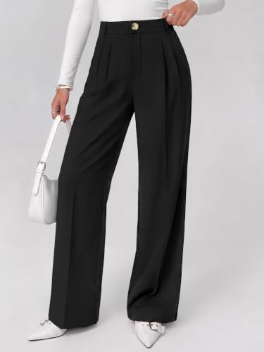 KIRUNDO 2026 Fall Wide Leg Pants for Women High Waisted Slack(Black,S) - image 6