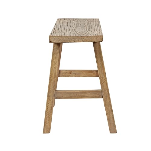 Image of Artissance 35 inch Long 10 inch Wide Elmwood Bench, Natural Wood