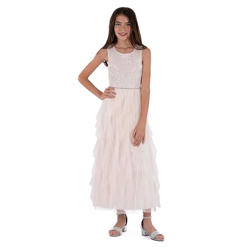 Speechless Girls' Sleeveless Maxi Length Corkscrew Party Dress