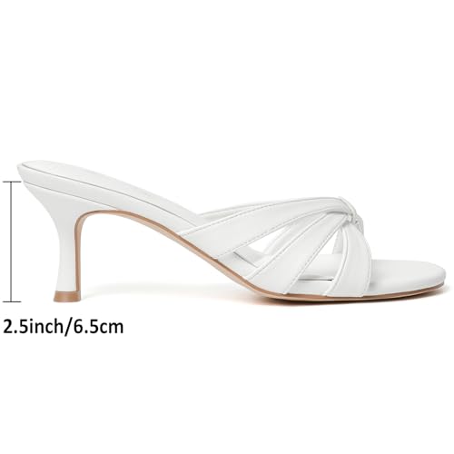 Image of Mostrin Kitten Heels for Women Pointed Toe Vintage Mules Heels Sexy Slip on Stiletto Backless Sandals for Party Wedding Daily