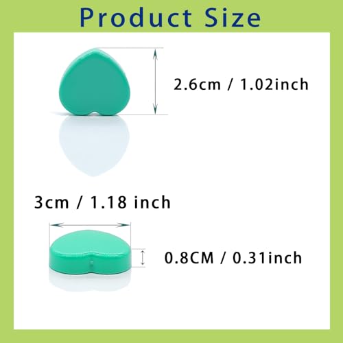 PYJLBX Strong Fridge Magnets, 30Pcs Green Heart Whiteboard Magnets - Image 3