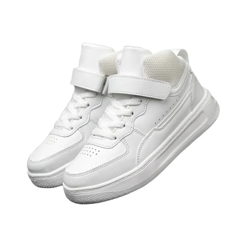 Boys Girls Sports Board Shoes with Leather Upper, Breathable Comfortable, for Basketball Running Walking Tennis Suitable for All Seasons
