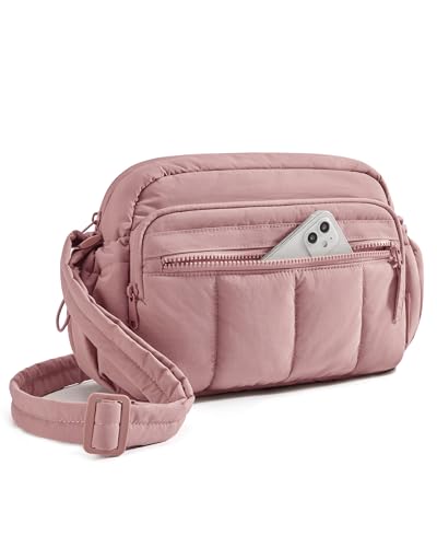 Image of BAGSMART Anti Theft Crossbody Bags for Women Travel Purse, Medium Quilted Puffy cross body bag, Handbags Shoulder Purses, Dark-medium