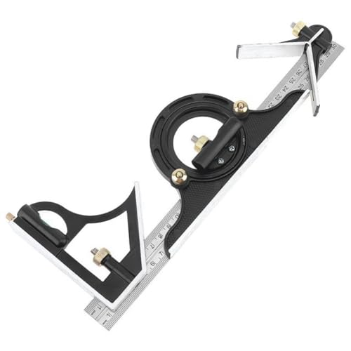 Jrudjsnhhty Regla de Medición Ajustable de 300 Mm, Combinación Múltiple, Buscador de Ángulos Cuadrados, Herramientas Transportadoras