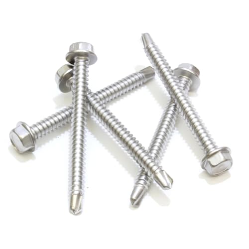 Bolt Dropper No. 10 x 2-1/2 Inch Stainless Hex Washer Head Self Drilling Screws