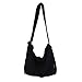 Grunge Bag Hobo Boho Hippie Crossbody Bag Sling Purses for Office Study Shopping Travel Y2k Aesthetic (Black)