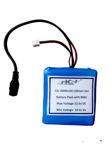 HKN ENTERPRISES 12V 2000Mah 3600Mah 4000Mah 6000Mah 8000Mah Lithium Ion Rechargeable Battery Pack for GPS Pod P Sp/DVD/Mp4 CCTV Camera Dvr Backup Tablet Pc Project Work Industrial Equipment(6000Mah)