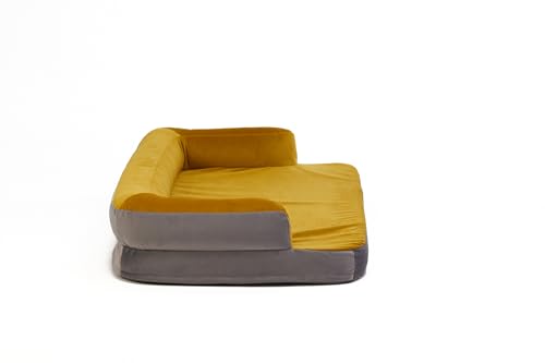 Image of Cutepups Orthopedic Dog Beds for XL pet Bed for Large Dogs Bread, Waterproof XL Dog Bed with Sides, Non-Slip Bottom and with Washable Removable Cover Yellow Color