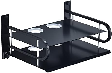 Floating Wall Shelf for Tv Components, Space Aluminum Router Wall Mount Shelf Bracket, Tv Accessories Shelves for Cable Boxes,DVD Player, Game Console, Smart Speaker, Mini Projector (Double, Small)