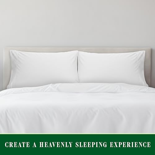 Image of Elegant Comfort Luxury Ultra-Soft 2-Piece Pillowcase Set 1500 Thread Count Egyptian Quality Microfiber Double Brushed-100% Hypoallergenic-Wrinkle Resistant, California King, White