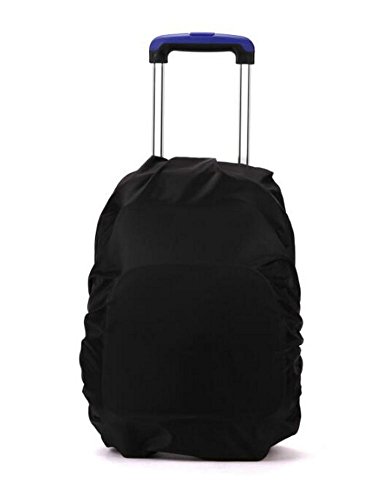 Gespout Resistente al Agua de Lluvia para Mochilas de Seguro Protectora Trolley de Lluvia Bolsillos Protector de Lluvia Resistente al Polvo Protectora, Color Negro, Tamaño 84 * 64cm