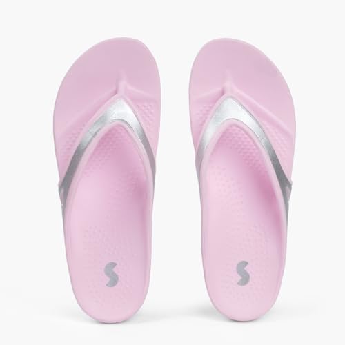 Image of SOLETHREADS Gleam Women Flip Flop | Metallic Strap | Lightweight | Soft Comfortable | Waterproof | Stylish | Thong | Anti Skid | Slippers | Styles | Daily Use | Everyday Slippers