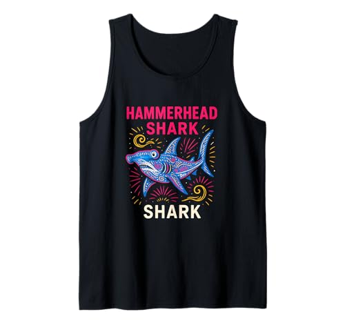 Hammerhead Shark Surf's Up Ocean Vintage Hombres Camiseta sin Mangas